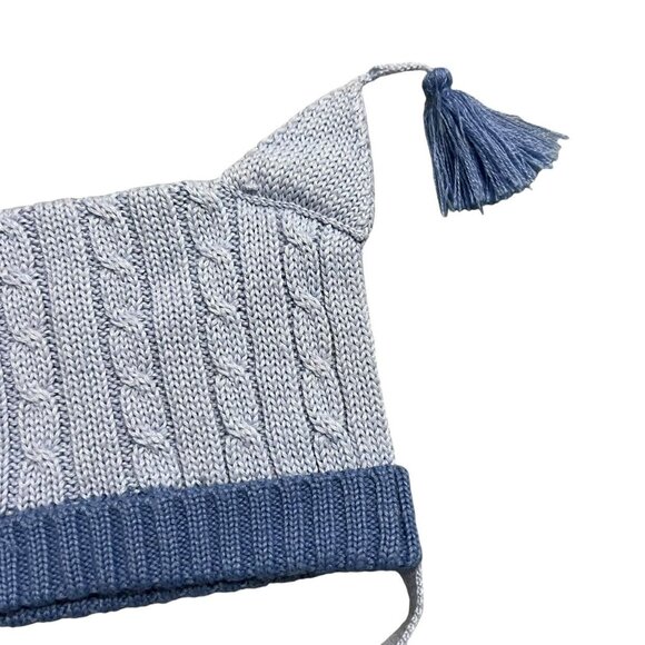 Kaloo Baby T43 (17in) Blue Knitted Tassel Hat - Picture 2 of 7
